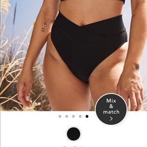 AERIE rubbed crossover high cut cheeky bikini